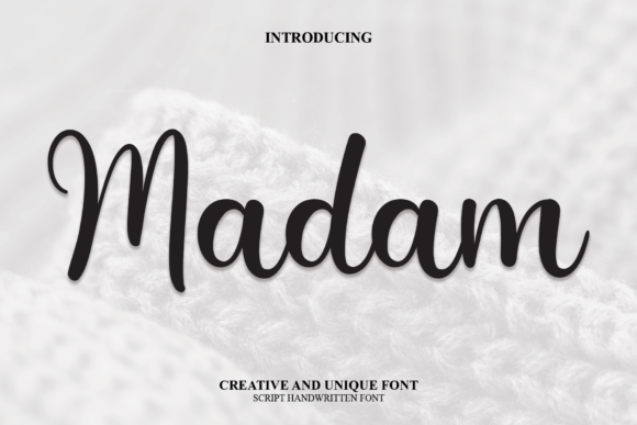 Madam: A Romantic Script Font for Web Design